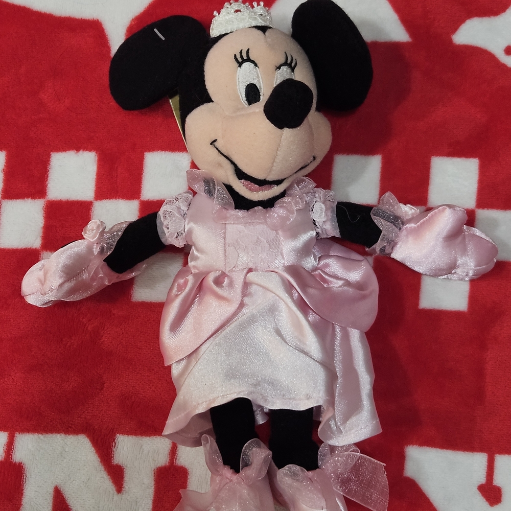 Disney Minnie Mouse Pink and Black Plush Doll